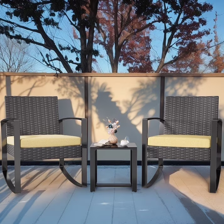 Patio Furniture Set Clearance, Lofka 5 Piece Outdoor Sectional Furniture Chair Set with Cushions and Tea Table, Gray