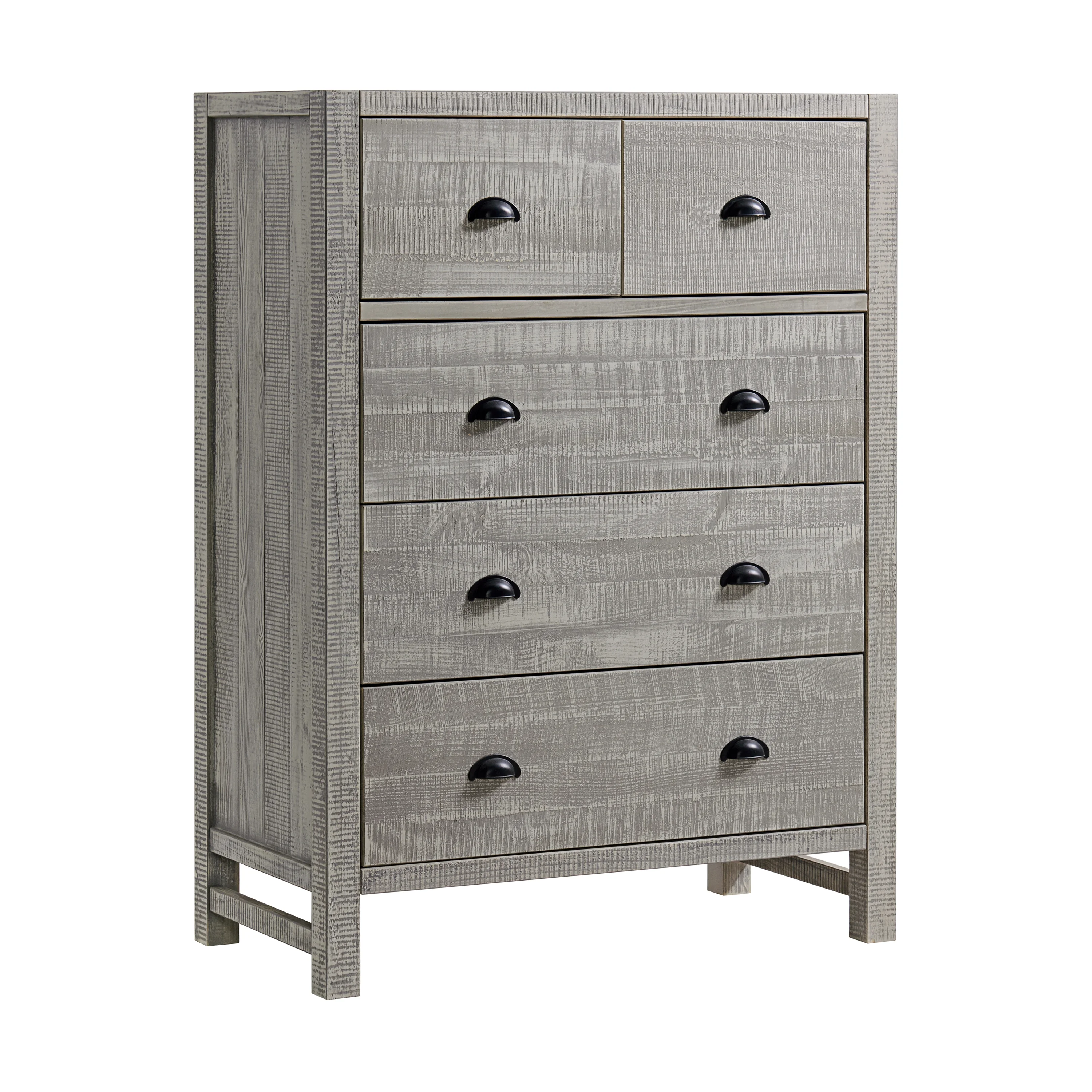 Alaterre Furniture Arden 5-Drawer Wood Chest Dressers for Adult, Solid Acacia Hardwood Storage Unit with Full-Extension Metal Glides