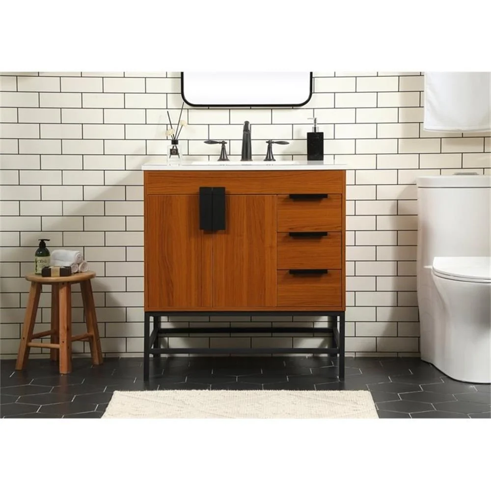 Elegant Kitchen and Bath 32 Inch Single Bathroom Vanity In Green