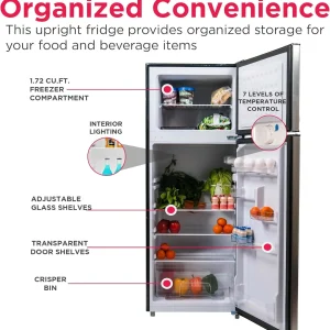Frigidaire 2 Door Apartment Size Refrigerator Freezer Combo 7.5 cu ft Platinum Series Stainless