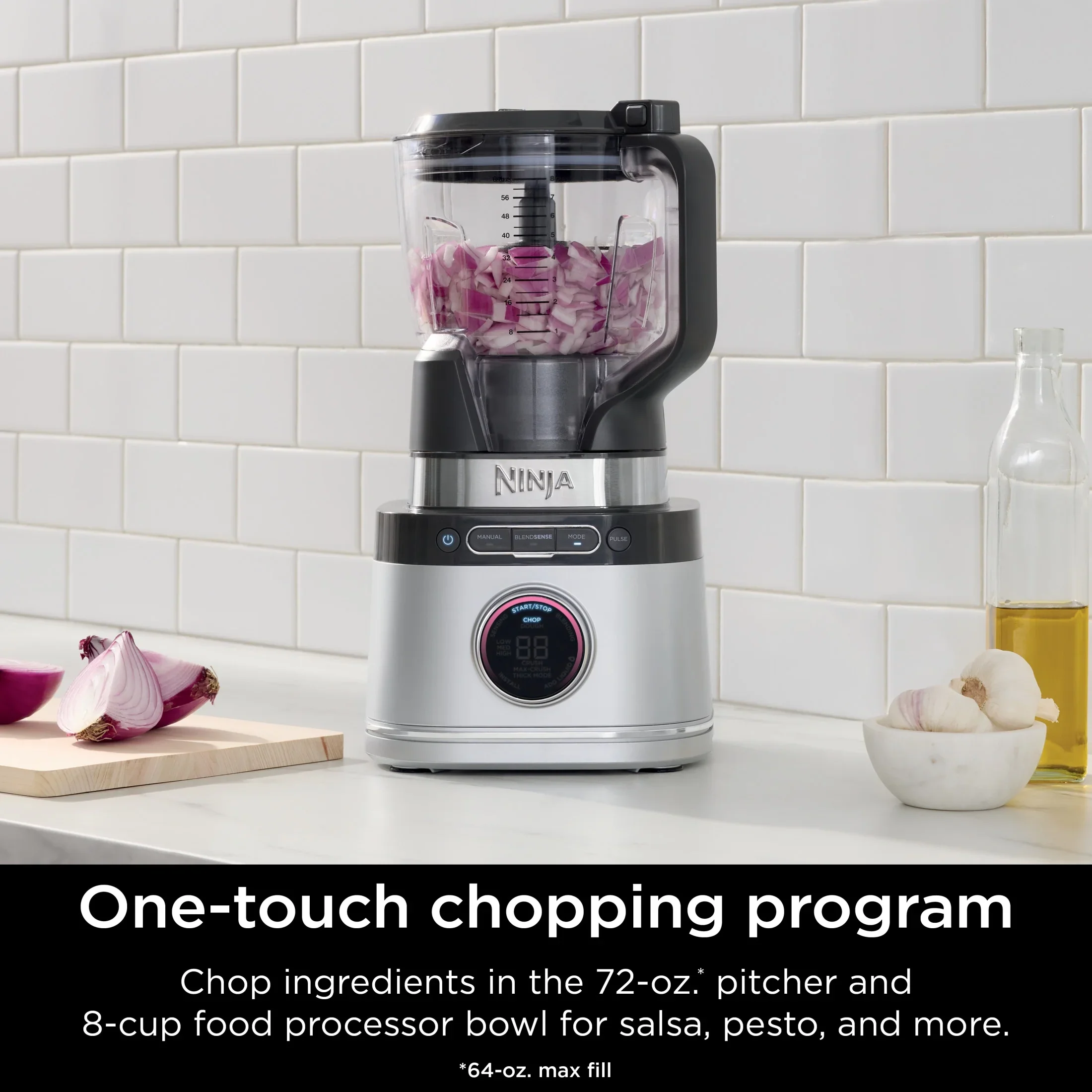 Ninja Detect Kitchen System Power Blender + Processor with Blend Sense Technology, Silver, TB400