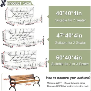 Replacement Cushions for Swing, Waterproof Porch Swing Cushion, 2-3 Seat Outdoor Bench Cushion with Backrest for Patio Furniture Garden Porch Loveseat Glider Pad (Sky Blue 70*40in)