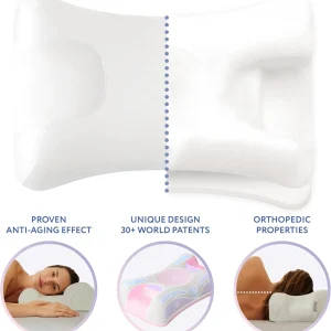 SLEEP & GLOW Omnia Anti-Aging Beauty Pillow, Adjustable Memory Foam