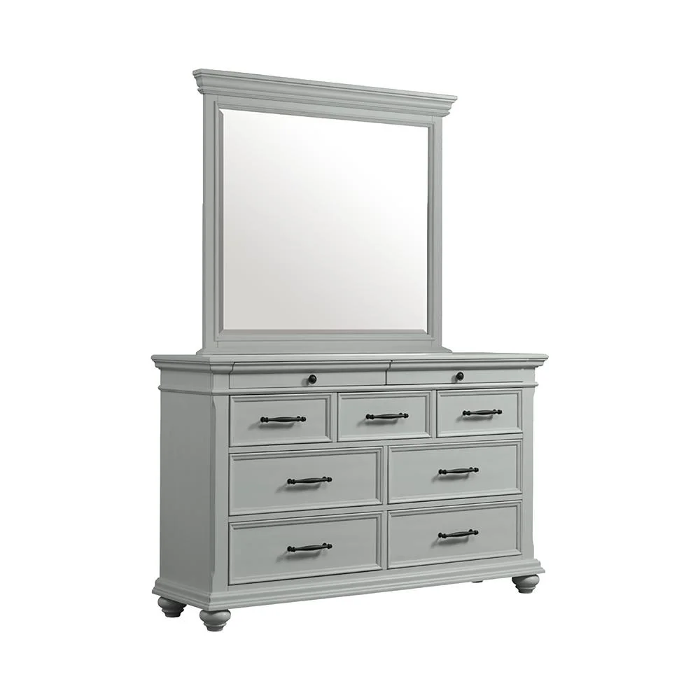 Picket House Furnishings Brooks Queen Platform Storage 6PC Bedroom Set in Grey