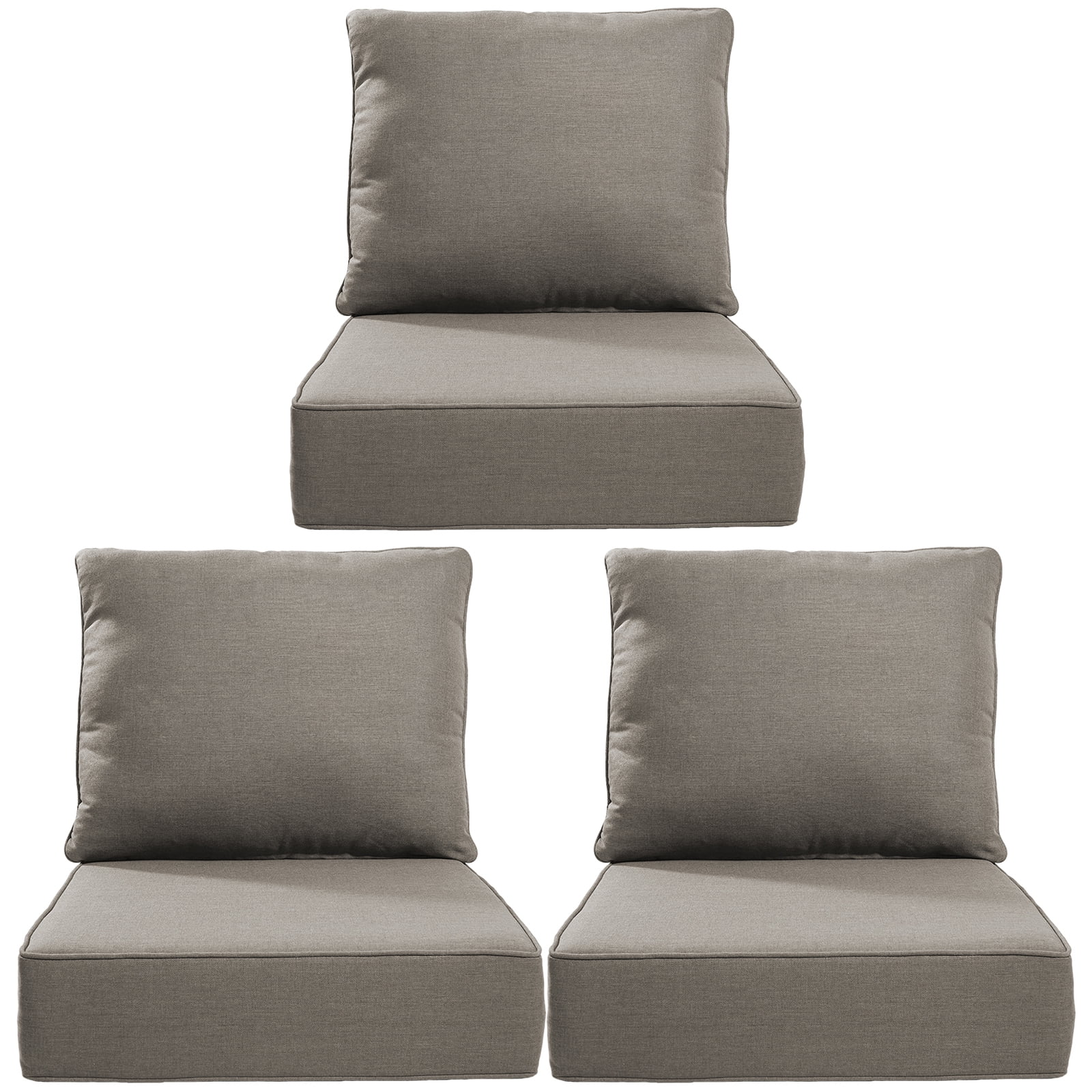 Bellefurn Outdoor Deep Seat Cushion 24 X 24 X 6 inch for Patio Furniture,Outdoor Chair Cushions Waterproof & Fade Resistant Patio Furniture Cushions for Wicker Chair, Sofa, Couch