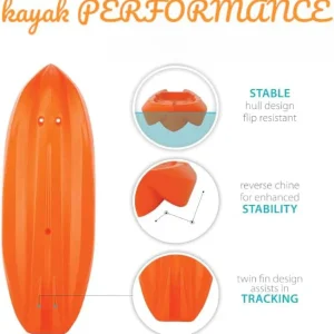 The Wave 6' Youth Kayak with Paddle. Designed for Stability and Safety, It's The Perfect Choice for Young Paddlers Ready to Conquer The Water