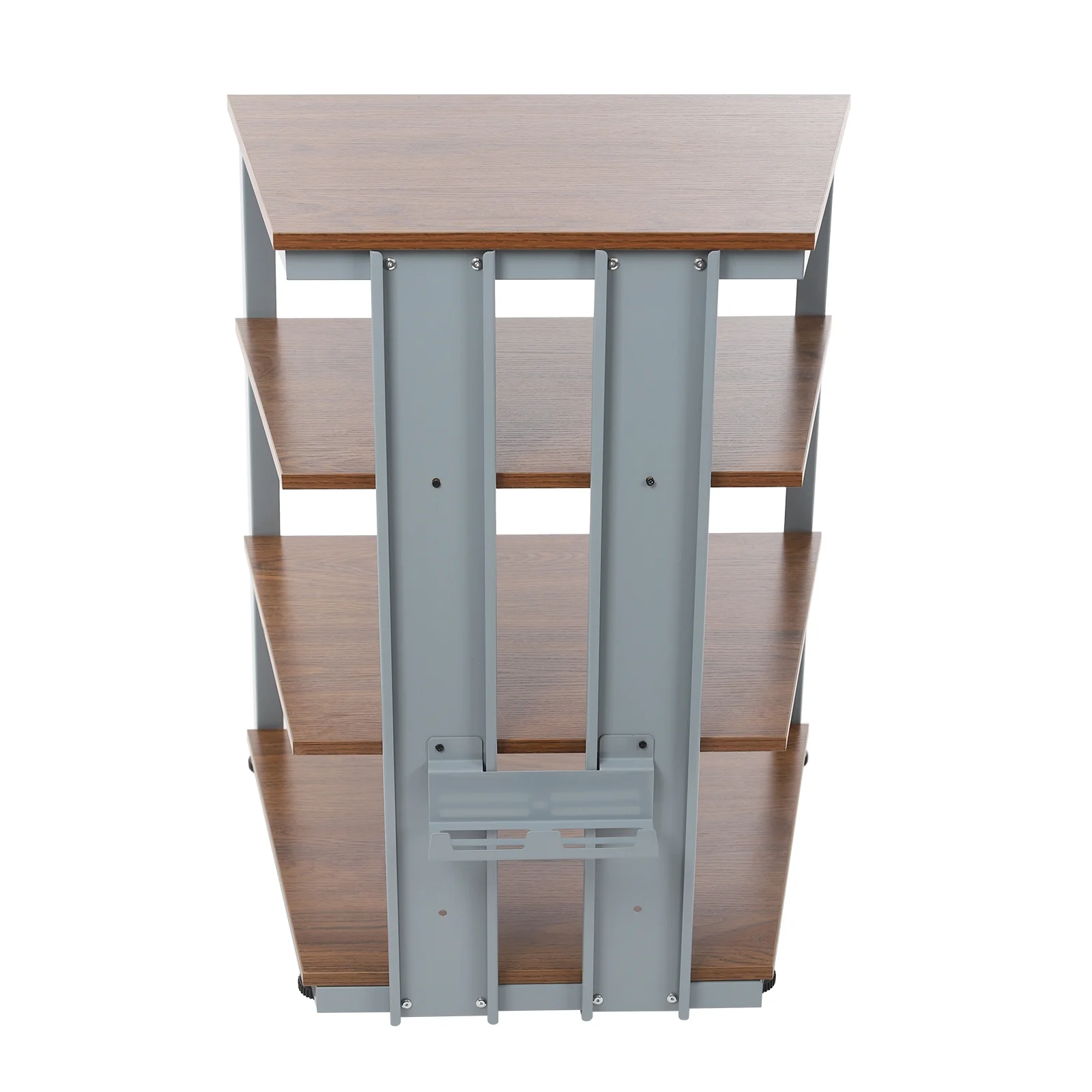 4-Tier AV Media Stand, Multi-Functional Storage Shelf for Organizing and Storing TV Accessories, CD Changers, Receivers, DVD Players, Game Consoles, and Other Media Equipment, Brown and Grey