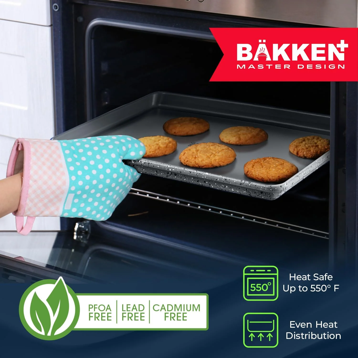 8-Piece Stackable Bakeware Set - Aluminized Steel with Ceramic Non-Stick Coating, Healthy Baking, Ergonomic Handles, Cooling Rack, Non-Toxic, Oven-Safe, Durable Quality