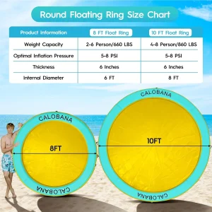 Round Floating Ring Hammock - Heavy Duty Inflatable Raft