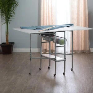 Sew Ready Hobby Cutting Table, 58.75"x36.5", White/Silver