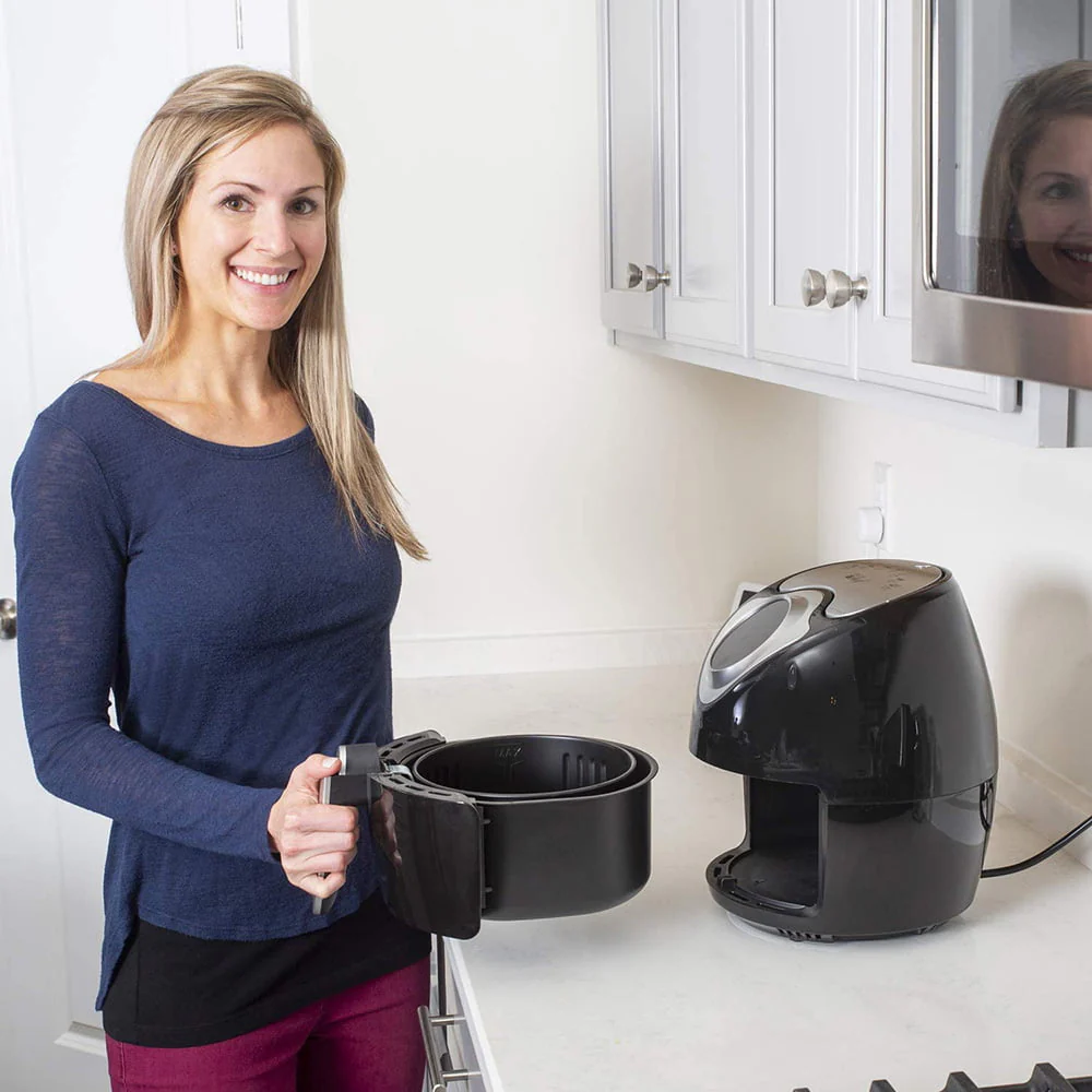 14.5 Cup 3.7 Qt Digital Air Fryer Cooker With 7 Smart Programs, Led Touch Screen, Oil-Less Non-Stick Coated Basket, Timer Counter Top, Healthy Kitchen Safe Frying Station With Cook Book