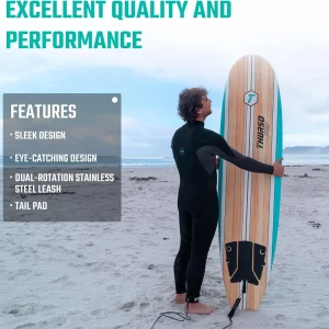 Thurso Surf 7/8 ft Soft Top Foam Beginner Surfboard for Adults and Kids Perfect Longboard for Surfing Beach Fun and Water Sports Lightweight and Durable Modern Design for All Levels of Surfers
