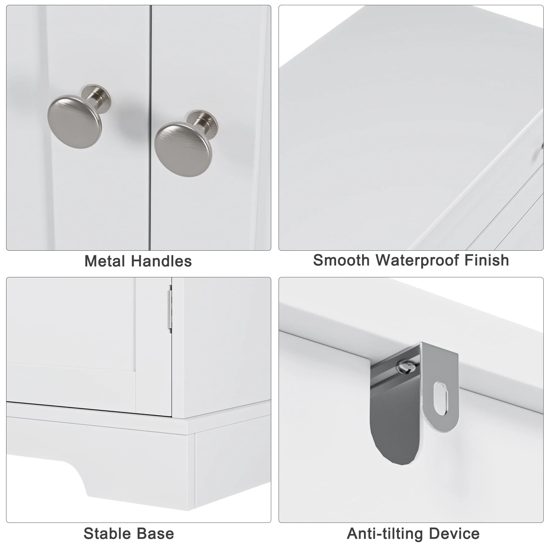 Homfa 41'' Kitchen Storage Cabinet, Pantry Cabinet with Drawers and Adjustable Shelf, Buffet Cabinet Sideboard for Dinning Room, White