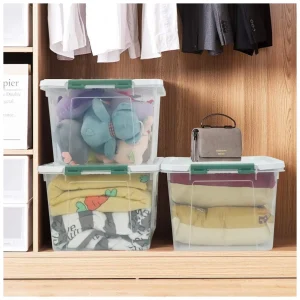 Clear Storage Bins 6-Pack, 35 Qt Plastic Storage Containers with Lids - Large Plastic Bins for Home Organization, Garage, Moving & Industrial Use - Moisture Proof, Dustproof with Latches