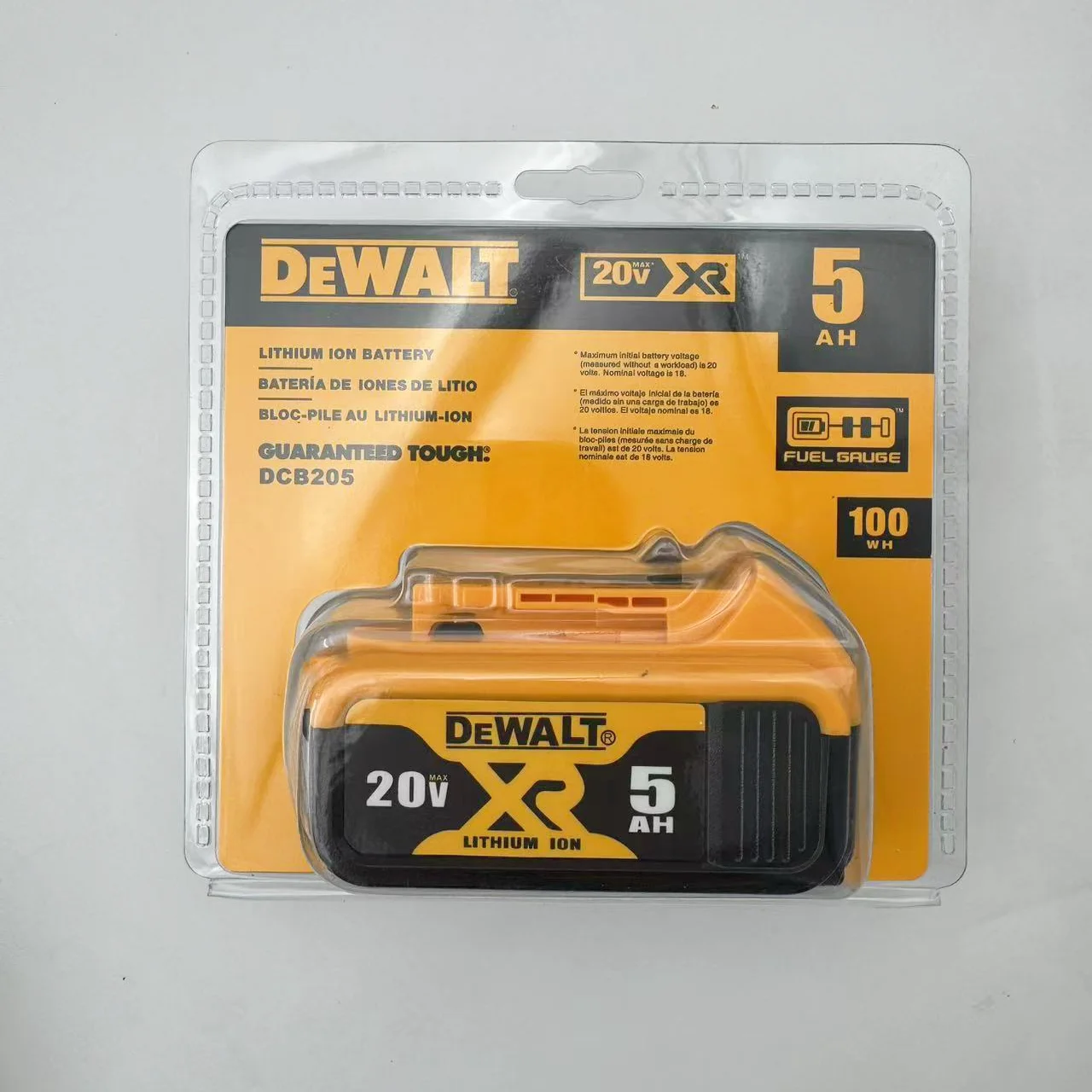 For DEWALT DCB205 20V 5.0Ah XR Power Tool Battery, 2 Pack