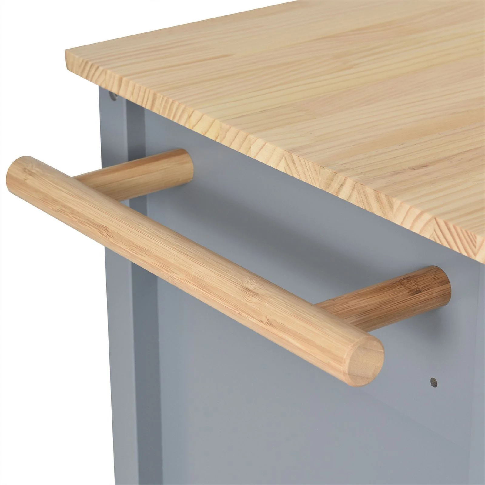 Kitchen Storage Islands&Carts with Solid Wood Top and Locking Wheels, Kitchen Island Cart with 4 Door Cabinet and Two Drawers, Kitchen Cabinets for Kitchen and Dining Room, Green