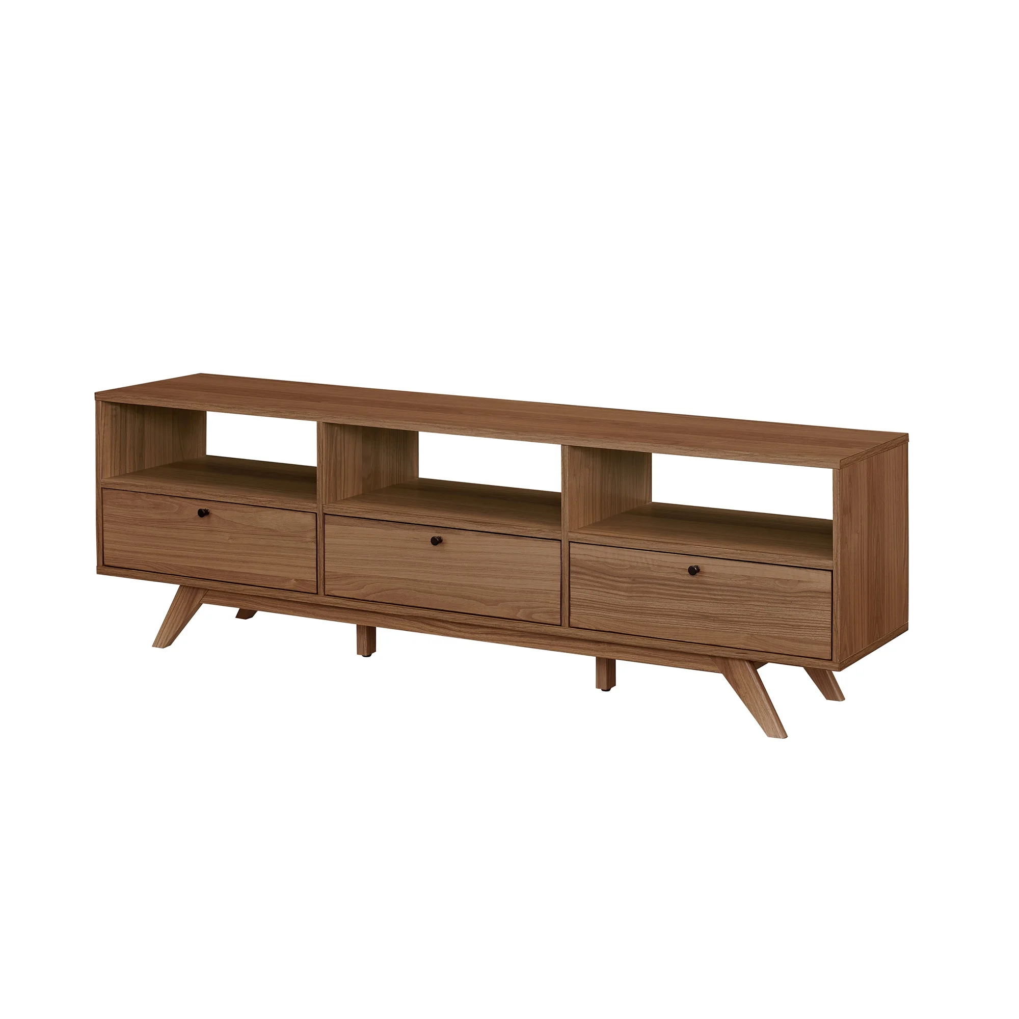 Walker Edison Mid-Century Modern Storage TV Stand for TVs up to 80-, Mocha