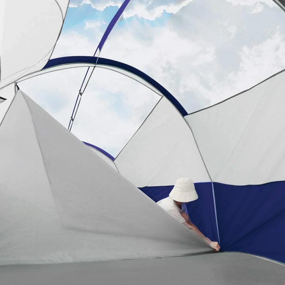 CAMPROS CP Tent 12-Person-Camping-Tents,3 Room Family Tents,Waterproof Windproof Family Tent with Top Rainfly,6 Large Mesh Windows,Double Layer,Easy Set Up, Portable with Carry Bag-20' x 9' x 72"(H)