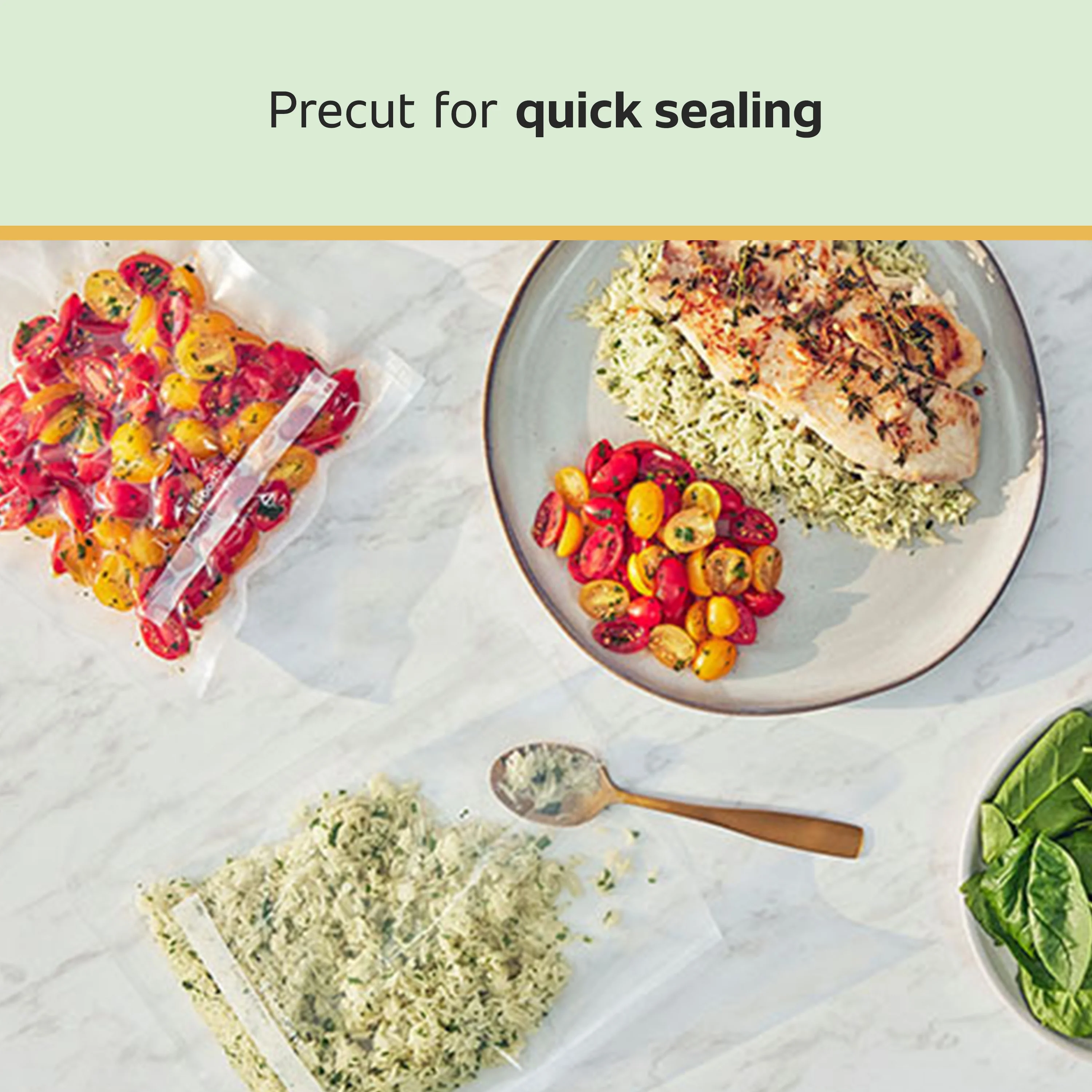 FoodSaver 2-in-1 Vacuum Sealer Machine Starter Kit with (60) Pre-Cut Bags, Professional Food Sealer With Built-In Handheld, Heavy Duty Construction, Complete Starter System for Bulk Food Storage & Freezer Meals