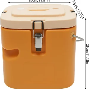 Insulated Soup Carrier Coolers, 2.5 Gallon Food Warmer/Coolers Box for Food Storage, Large Stainless Steel Leakproof Lid Insulated Soup Container (Red)