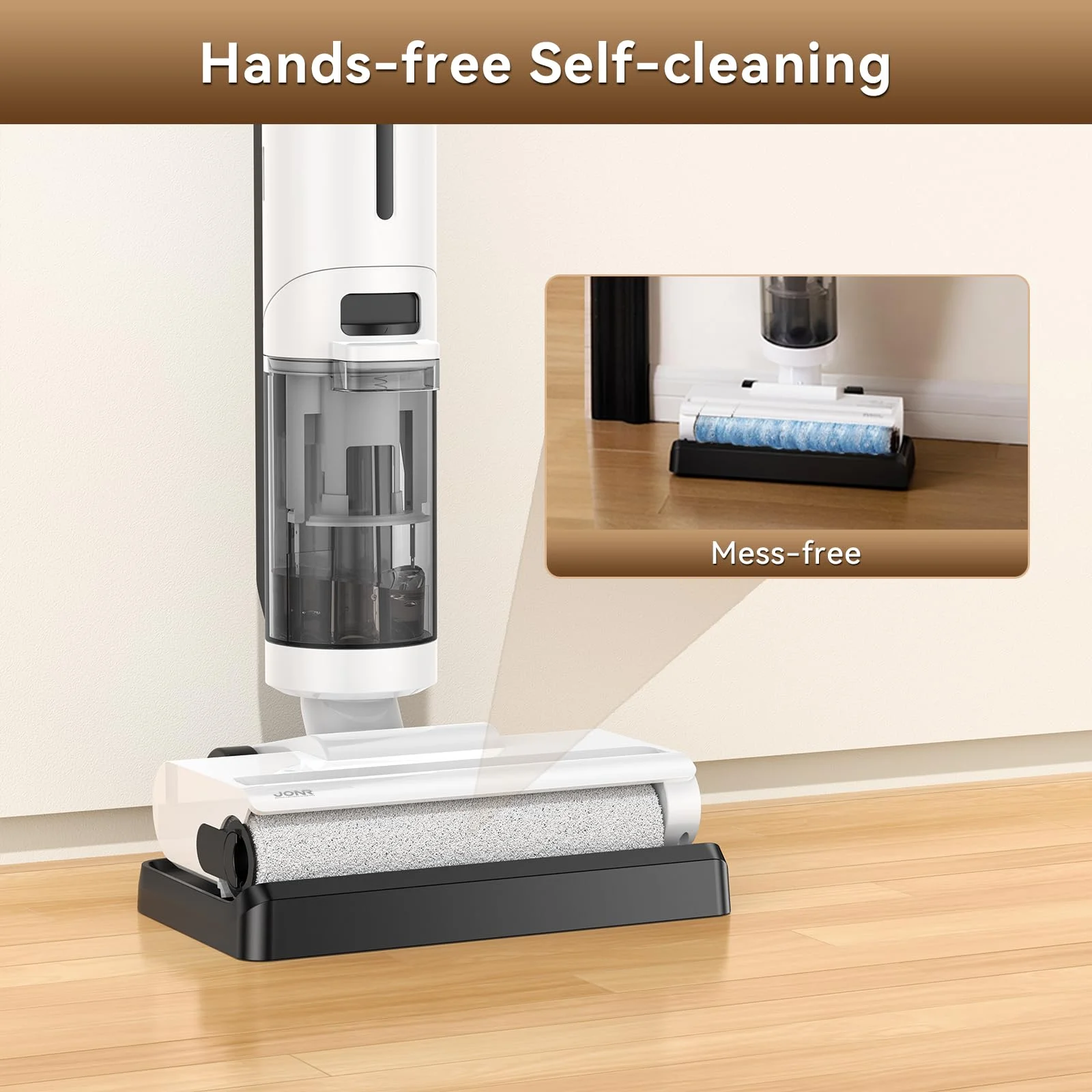 JONR ED12 Pro Max Wet Dry Vacuum Cleaner, 167-F Flashdry Self-Cleaning and 800ml Large Capacity Dirty Water Tank Smart Floor Cleaner