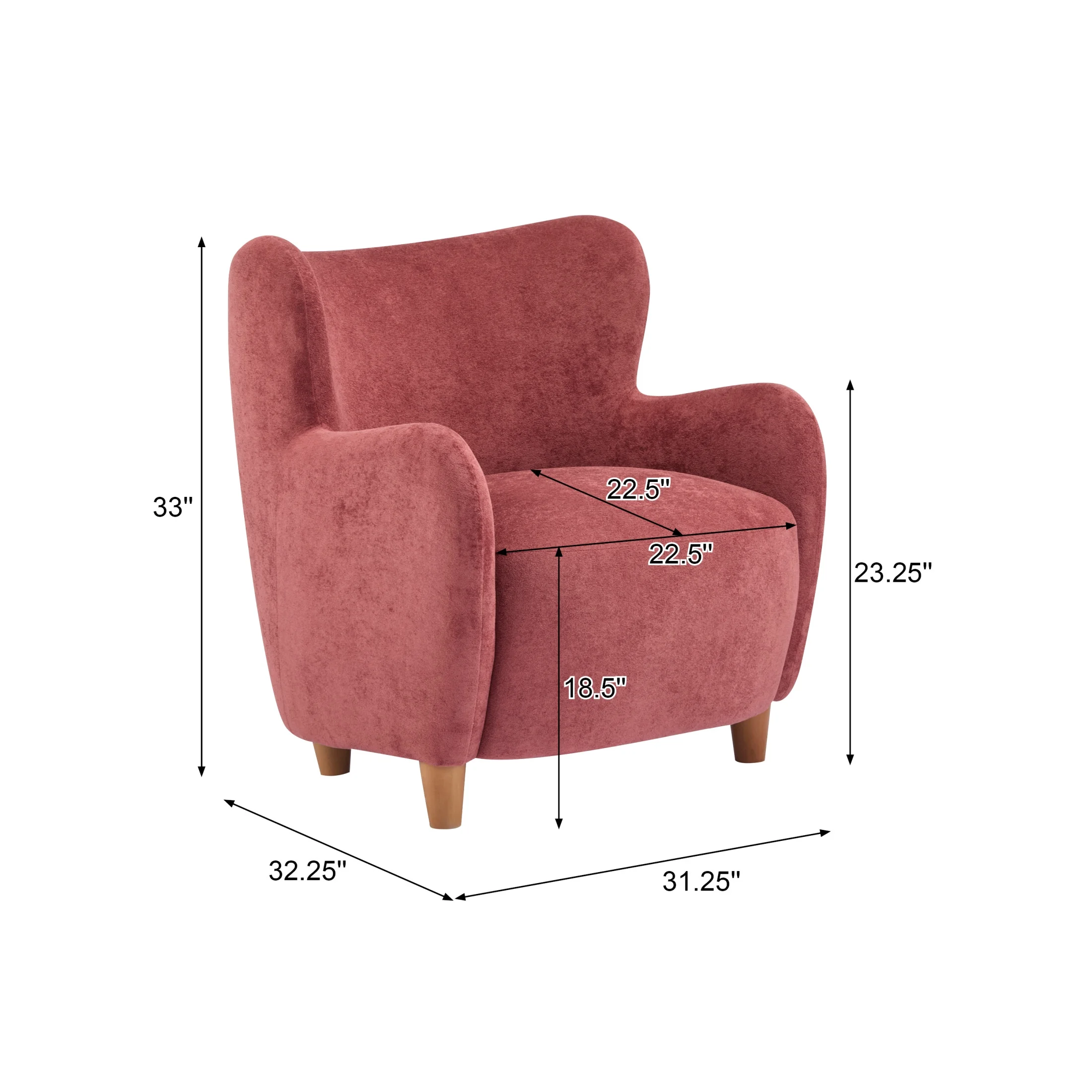 Christopher Knight Home Mid-Century Modern Velvet Wingback Accent Chair with Birch Legs, White