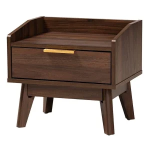 Baxton Studio Lena Mid-Century Modern Walnut Brown Finished Wood 3-Piece Storage Set