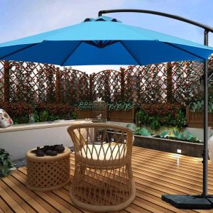 Sunnyglade 10Ft Outdoor Adjustable Offset Cantilever Hanging Patio Umbrella (Blue)