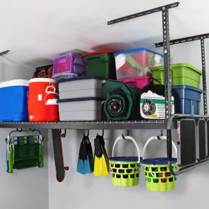 MonsterRax 3' x 8' Overhead Garage Storage Rack Holds 450 Pounds, White