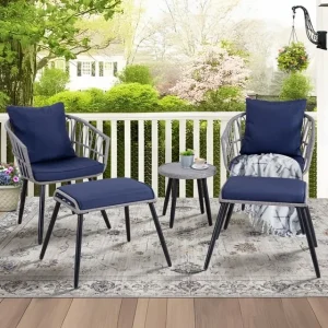 Ainfox 7 Pcs Outdoor Patio Furniture Sofa Set on Sale, Grey Rattan Grey Cushion