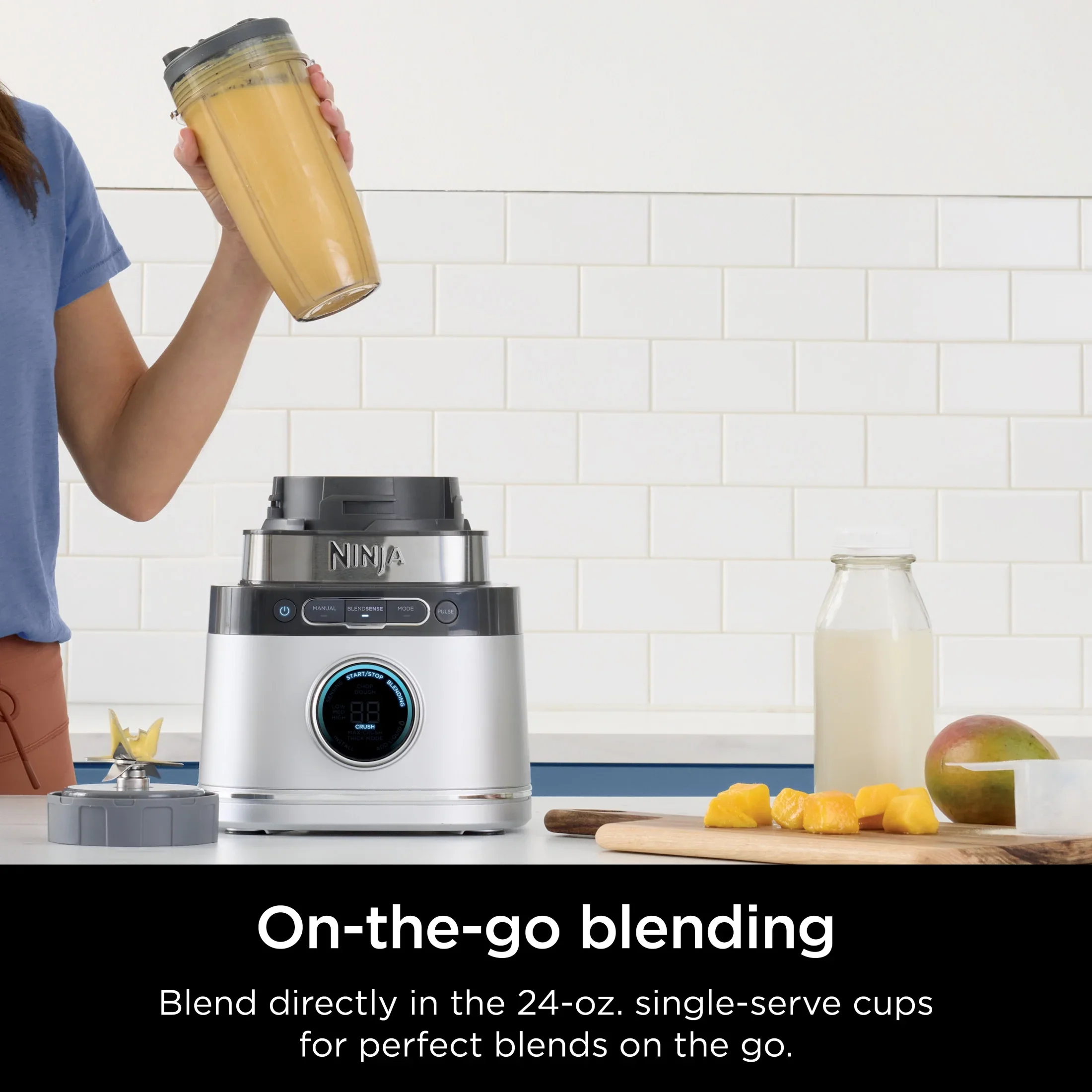 Ninja Detect Kitchen System Power Blender + Processor with Blend Sense Technology, Silver, TB400