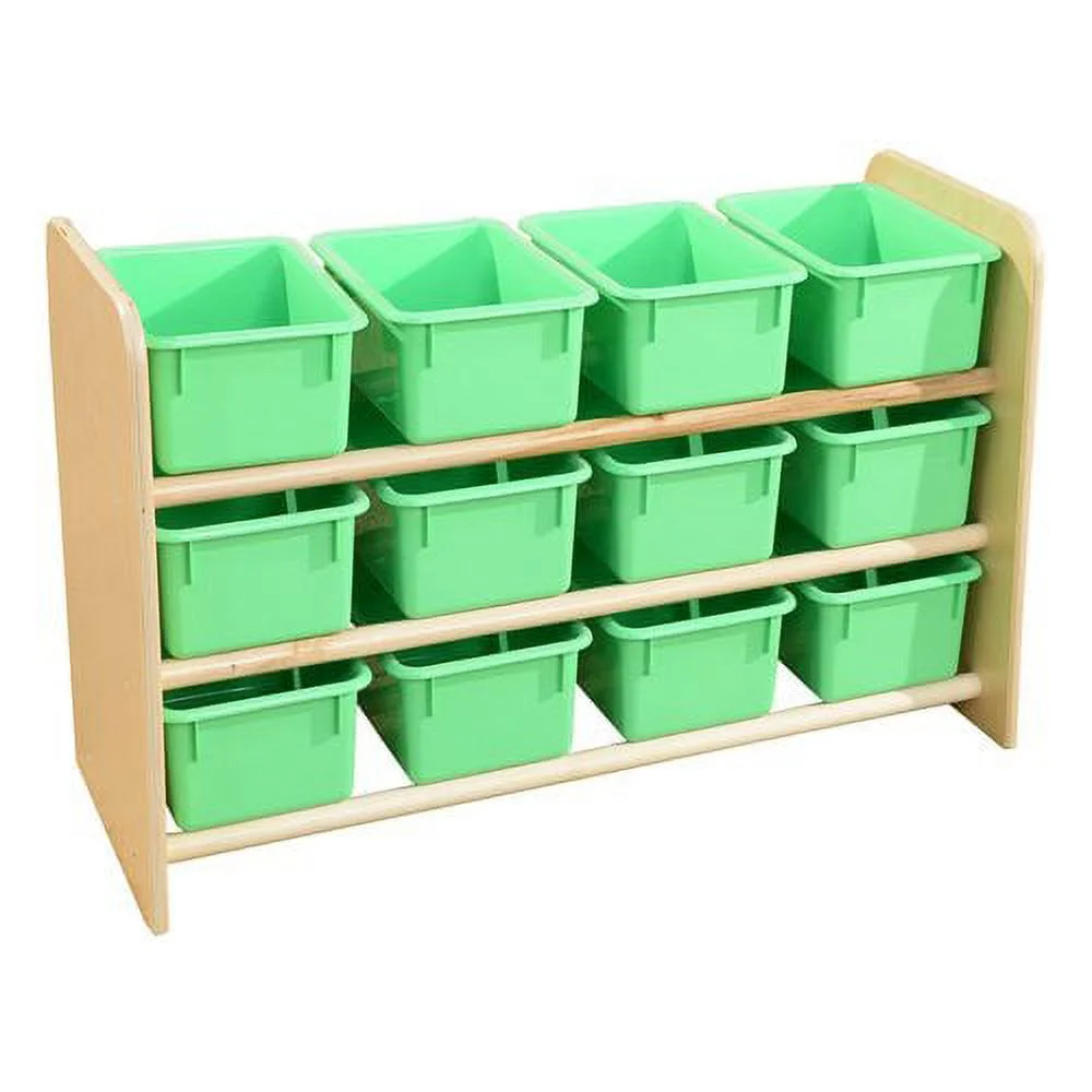 Wood Designs See-All Storage 12 Compartment Cubby with Trays