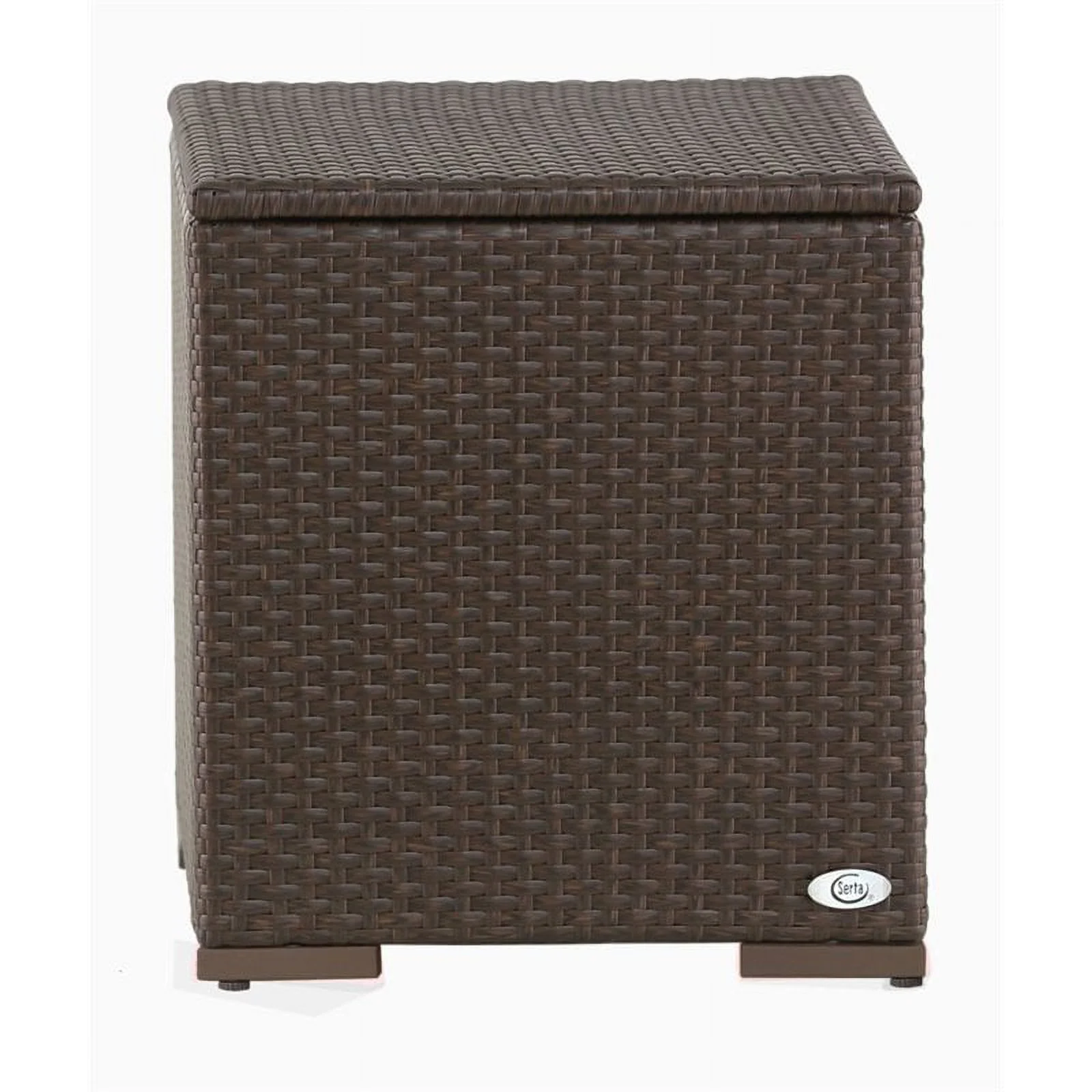Serta Laguna Outdoor Storage Side Table - Brown Wicker