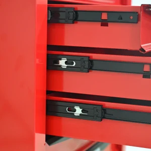 Tool Cabinets 4 Drawers Multifunctional Tool Cart with Wheels,Metal Rolling Tool Cart Storage for Garage Workshop Warehouse Repair Shop--With Stainless Steel Roof- Red&Black,Garage Tool Cabinets