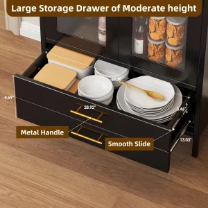 SUXXAN Metal Arched Storage Display Lockable Cabinets with Glass Doors and Adjustable Shelves, Assembly Required, Black