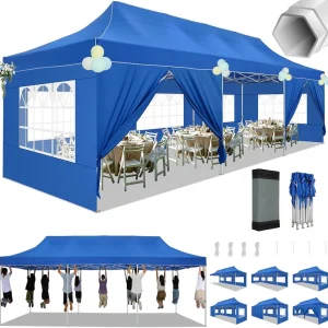 Hoteel 10x15 Heavy Duty Canopy Tent with 4 Sidewalls,Pop up Canopy for Parties Wedding,Commercial Easy up Gazebo with Roller Bag,UV 50+ &,Black