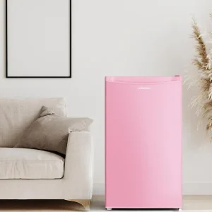 Upstreman 3.2 Cu.Ft Mini Fridge with Freezer, Single Door Mini Fridge, Dorm Fridge, Adjustable Thermostat, Mini Refrigerator for Bedroom, Office, Dorm, Black-BR321