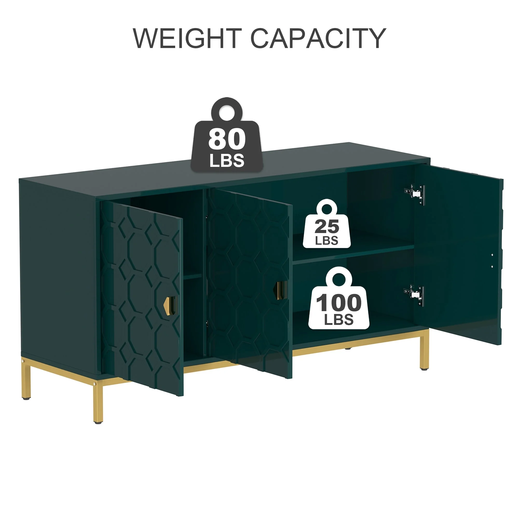 Clihome 2-Door Freestanding Locker Storage Accent Cabinet Blue