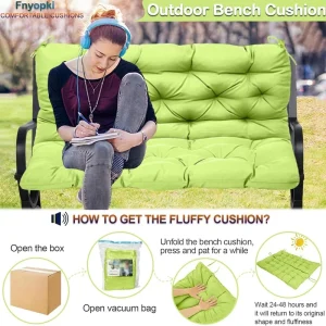 Replacement Cushions for Swing, Waterproof Porch Swing Cushion, 2-3 Seat Outdoor Bench Cushion with Backrest for Patio Furniture Garden Porch Loveseat Glider Pad (Sky Blue 70*40in)