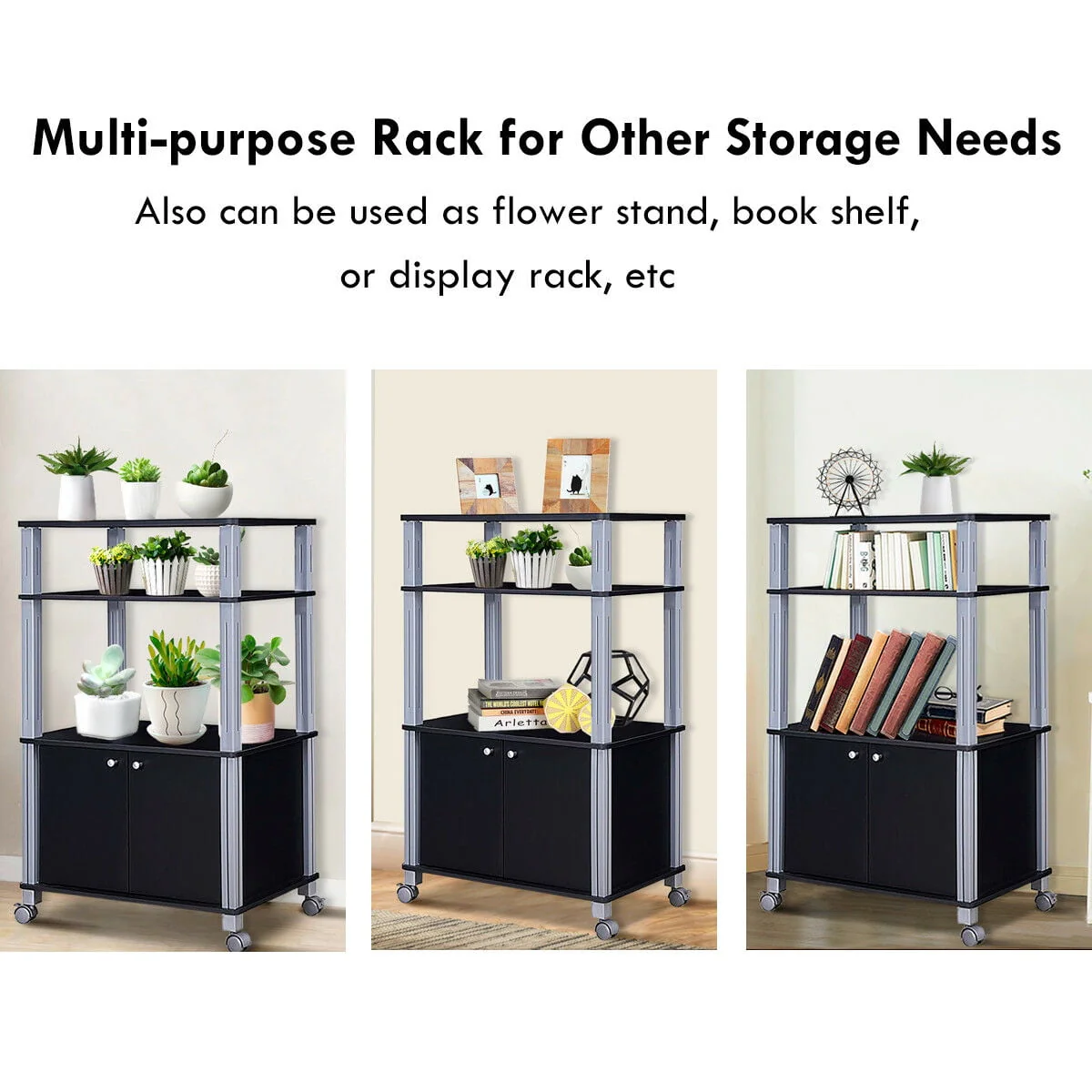 Costway Bakers Rack Microwave Oven Rack Shelves Kitchen Storage Organizer
