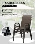 Ataucjin Stackable Dining Chairs Set of 4, High-Back Patio Dining Chairs Set, Outdoor Chairs with Textilene Fabric & Metal Frame for Lawn Backyard Deck Garden