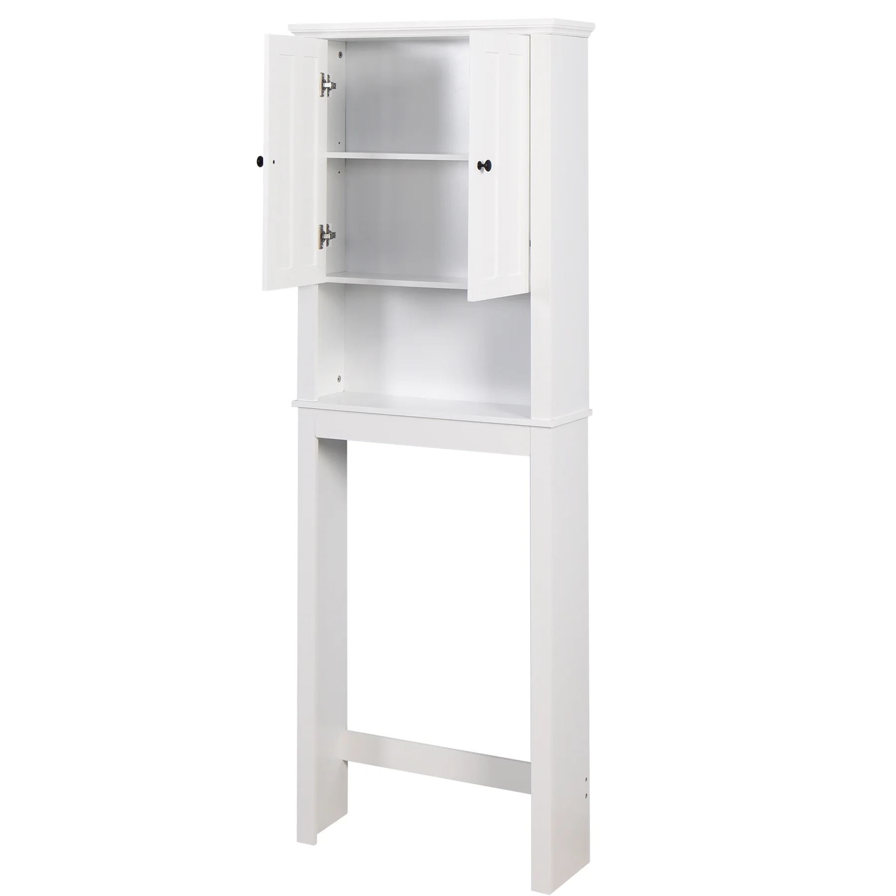 Ktaxon 67"H Over The Toilet Storage, Bathroom Space Saver, Bathroom Cabinet with Double Door & Adjustable Shelves, White