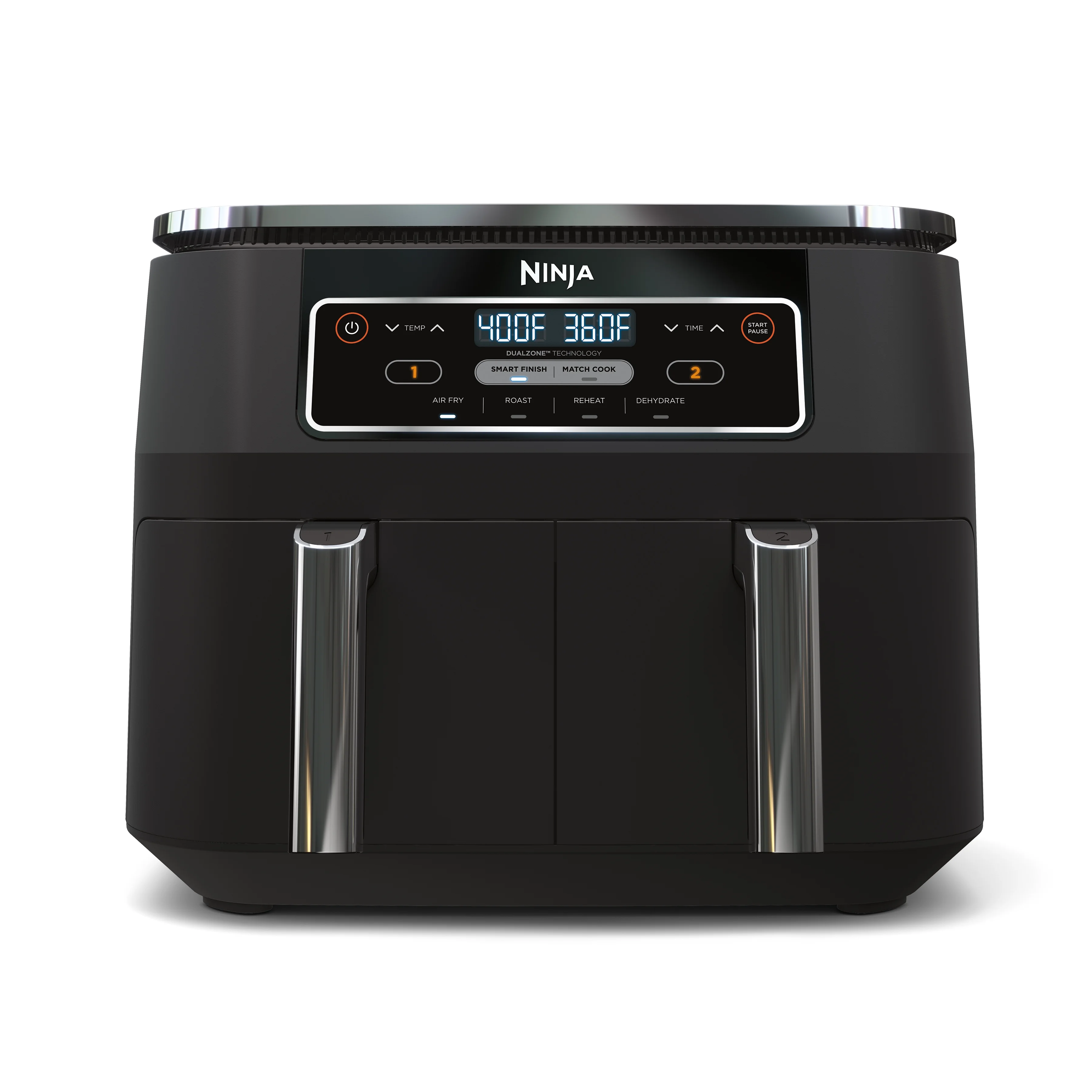 Restored Ninja DZ100 Foodi? 4in1, 8Qt., 2Basket Air Fryer with Dualzone? Technology (Black) (Refurbished)