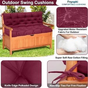 Replacement Cushions for Swing, Waterproof Porch Swing Cushion, 2-3 Seat Outdoor Bench Cushion with Backrest for Patio Furniture Garden Porch Loveseat Glider Pad (Sky Blue 70*40in)