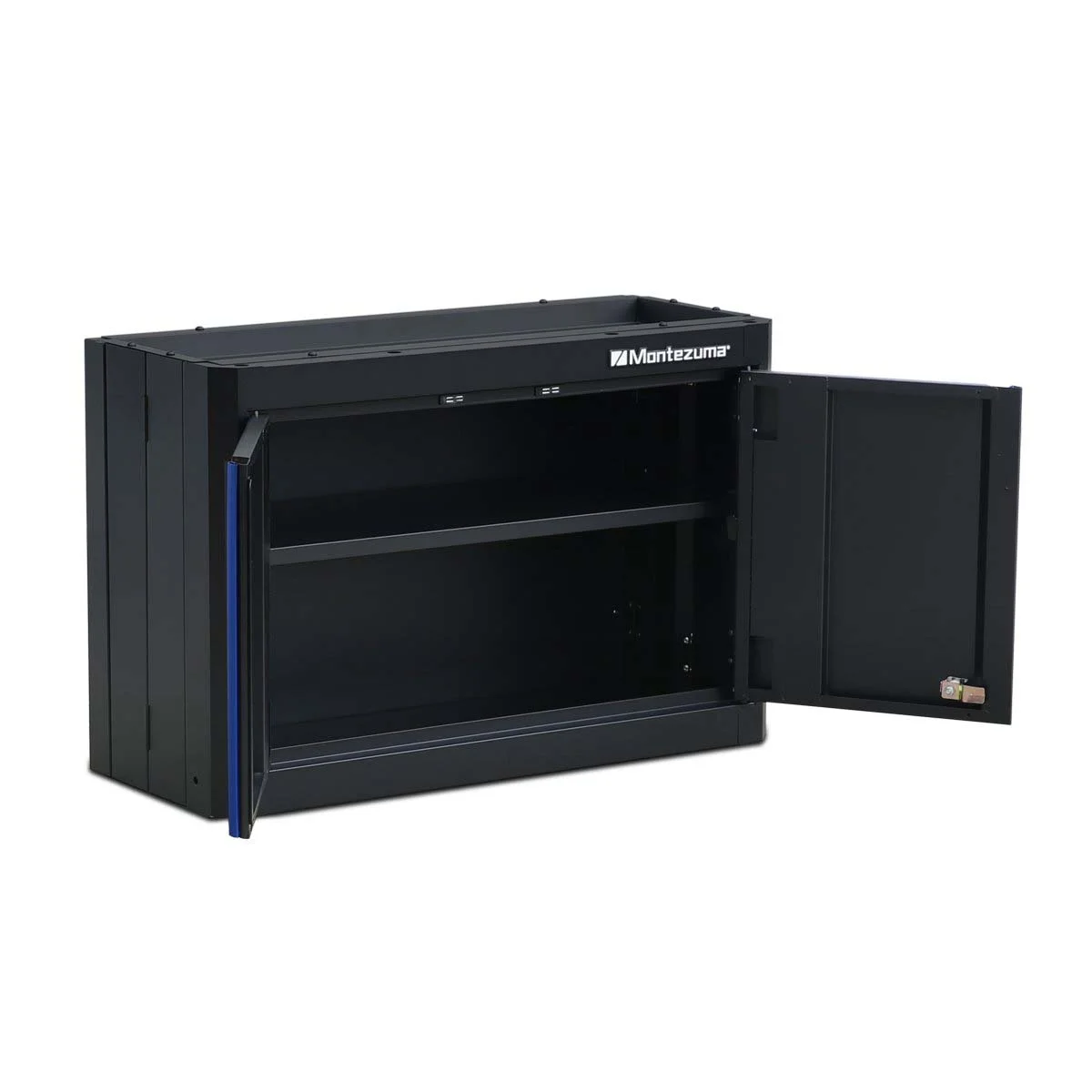 Montezuma Garage Tool Storage System 30.5 x 12" Locking 2 Door Wall Cabinet, Black Finish