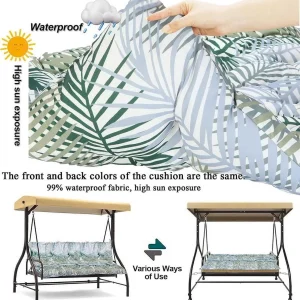 Replacement Cushions for Swing, Waterproof Porch Swing Cushion, 2-3 Seat Outdoor Bench Cushion with Backrest for Patio Furniture Garden Porch Loveseat Glider Pad (Sky Blue 70*40in)