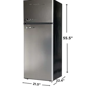 Frigidaire 2 Door Apartment Size Refrigerator Freezer Combo 7.5 cu ft Platinum Series Stainless