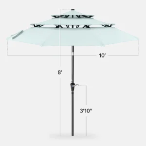 Best Choice Products 10ft 3-Tier Patio Umbrella, Market Sun Shade w/ Tilt Adjustment, Easy Crank - Red