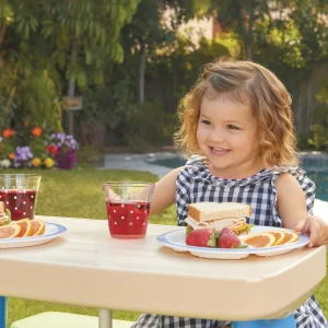 Little Tikes Easy Store Kids Durable Picnic Table with Umbrella, Indoor Outdoor, Ages 2+