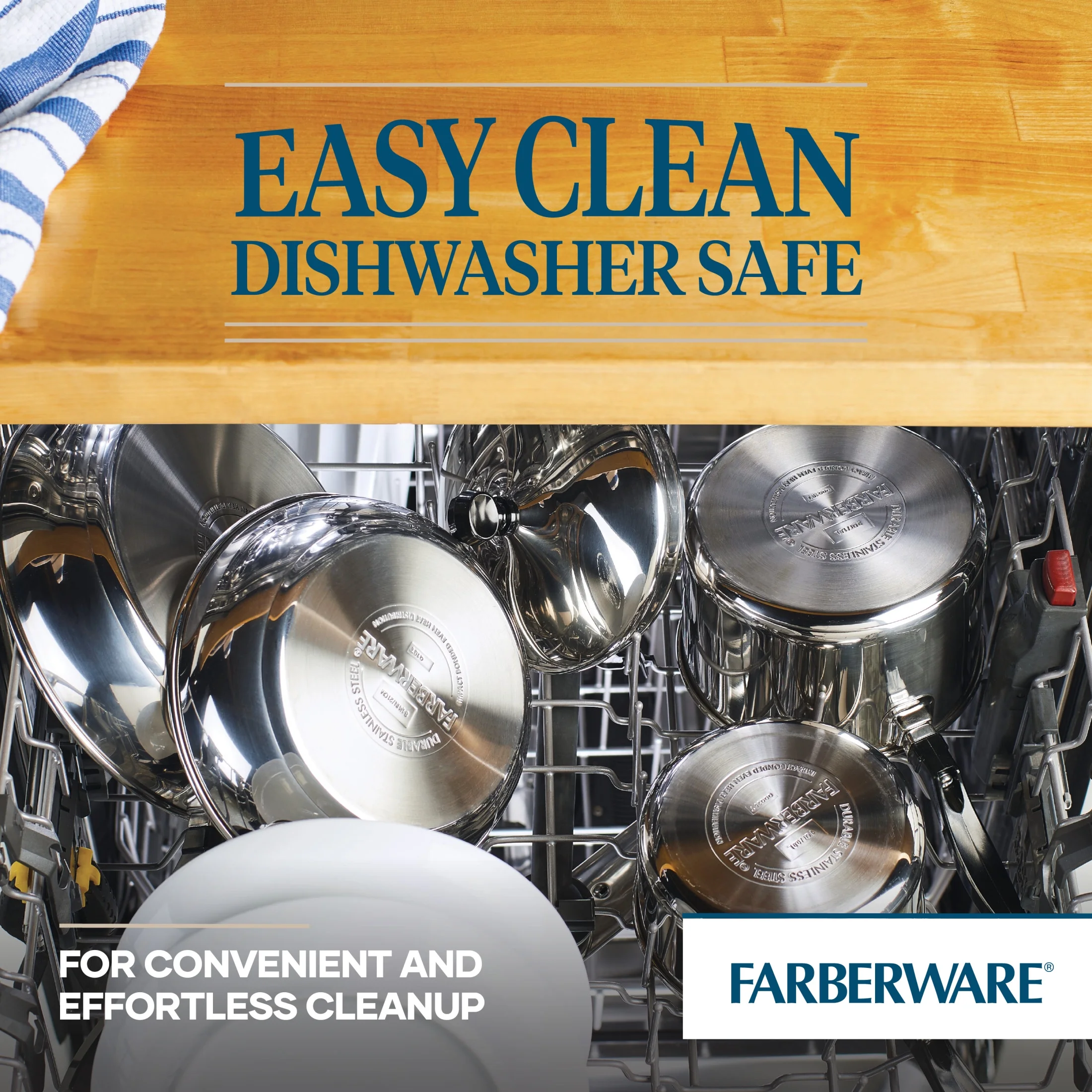 Farberware Classic Series 15 Pcs Stainless Steel and Nonstick Cookware Set with Cooking Tools, Induction Compatible, Metal Utensil and Dishwasher Safe, Stainless Steel